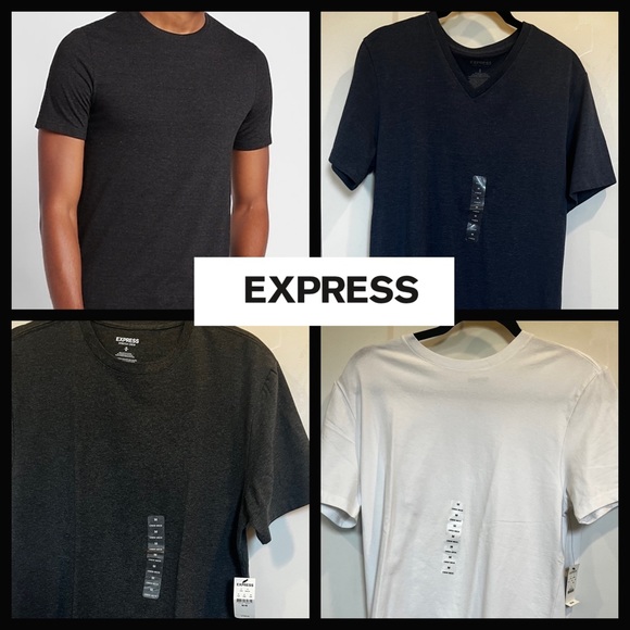 Express Shirts Nwt Express Mens Stretch Crewneck Vneck Shirt Bundle